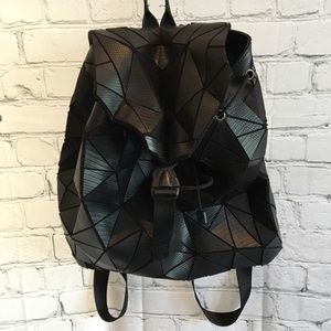 Patrizia Luca Geometric Faux Leather Backpack